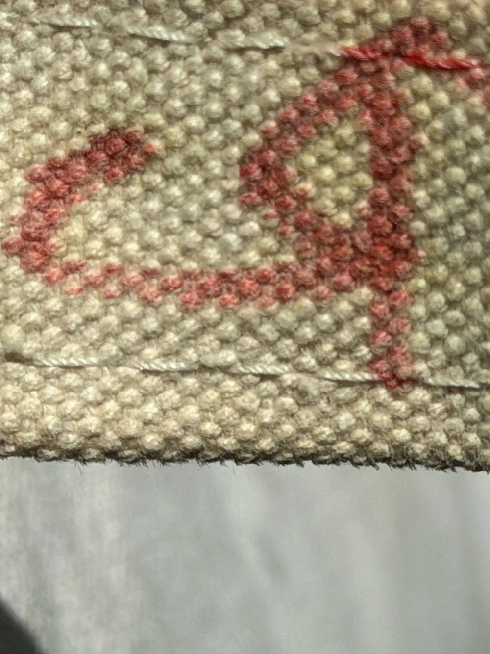 Vintage LL BEAN Boat and Tote Large Bag - Ivory & Red -